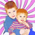 Pop art kids portrait